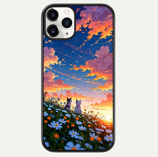 Two Cats Friends Glass Case For iPhone 11 Pro by Custom World