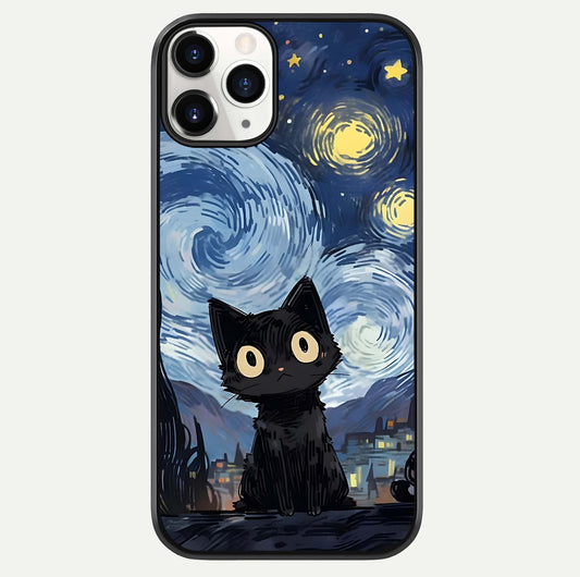 Van Gogh Cat Glass Case For iPhone 11 Pro by Custom World