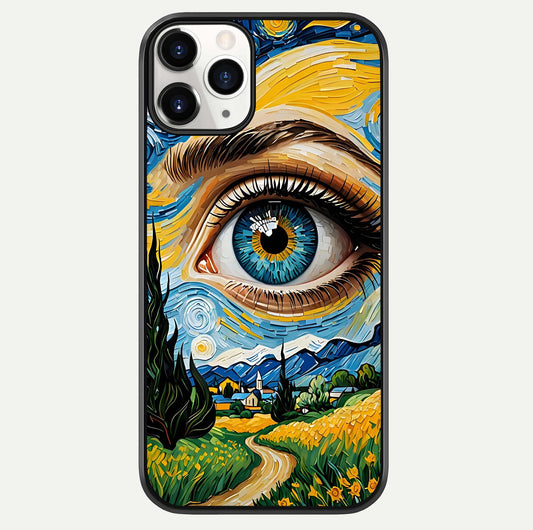 Van Gogh Eye Glass Case For iPhone 16 Pro by Custom World