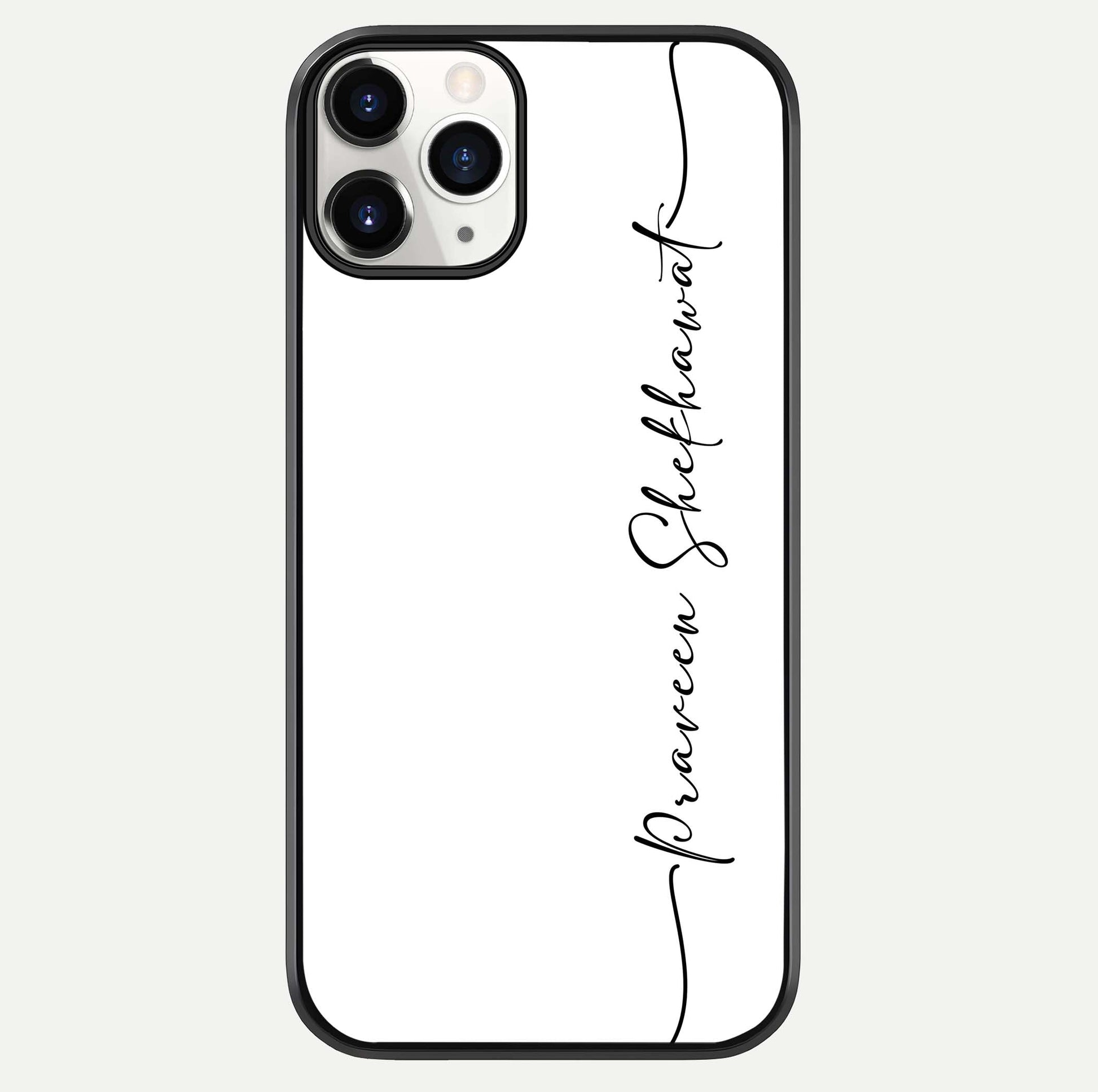 White Tune Custom Name Glass Case For iPhone 11 Pro by Custom World