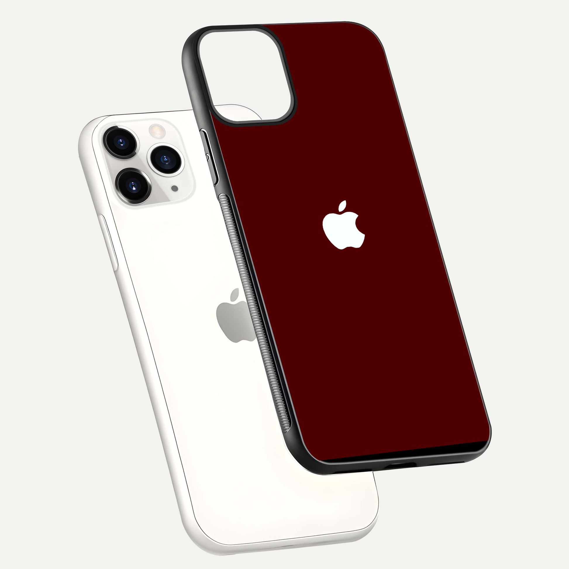 Apple Crimson Core Glass Case for iPhone 16 Pro floating mockup with red-gloss effect and metallic Apple design