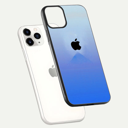 Gradient Apple Vibe Glass Case for iPhone 11 Pro floating dual-view mockup showing gloss polish and gradient blend