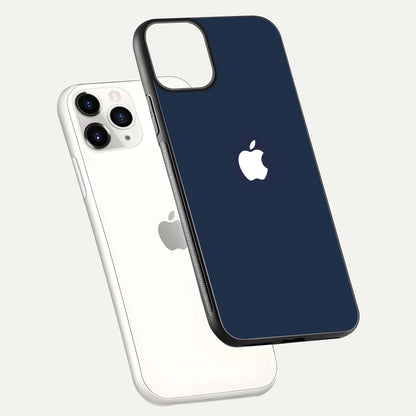 Minimal Apple Night Glass Case for iPhone 11 Pro floating dual-view mockup showing HD shine and minimal style