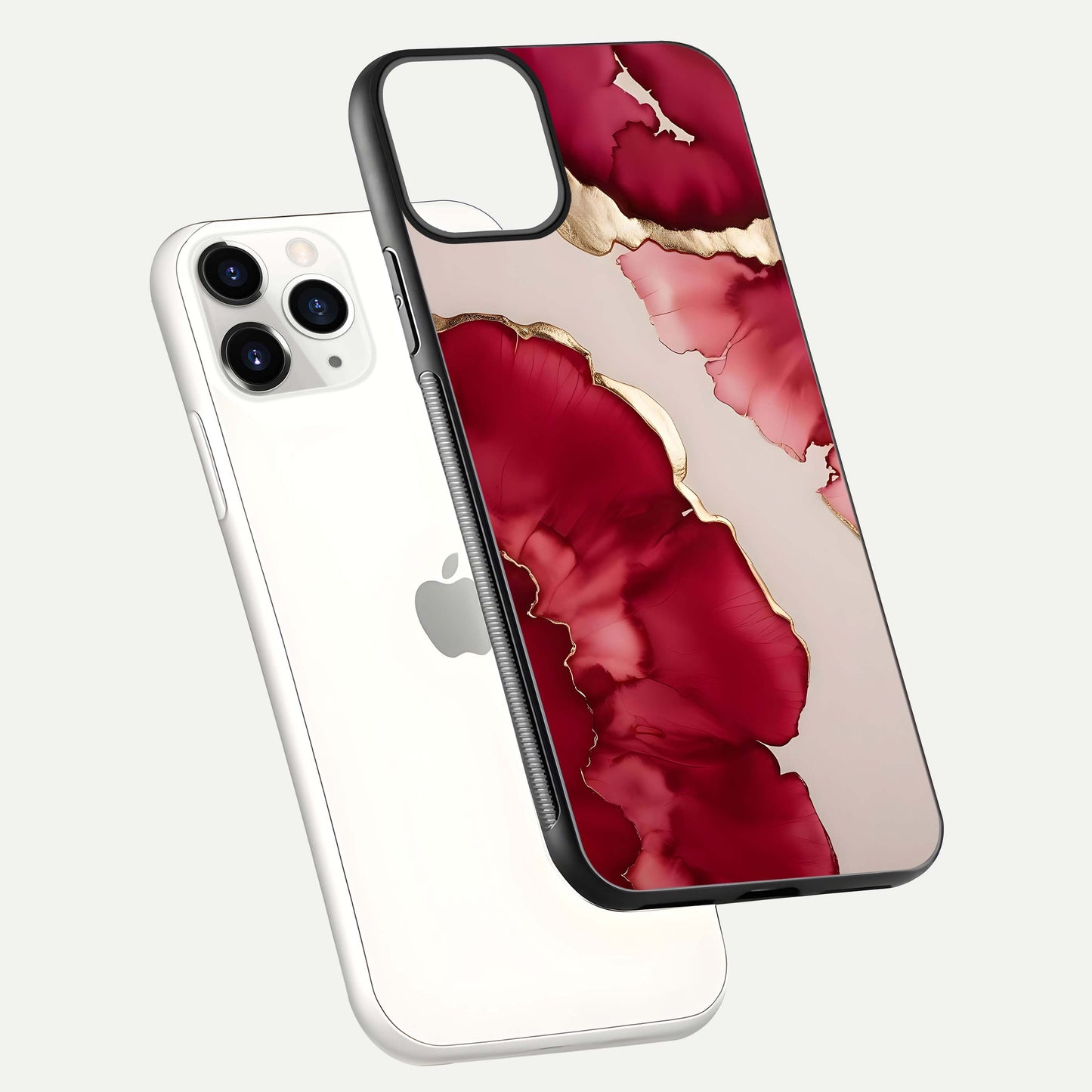 Pink & White Marble Glass Case For iPhone 11 Pro