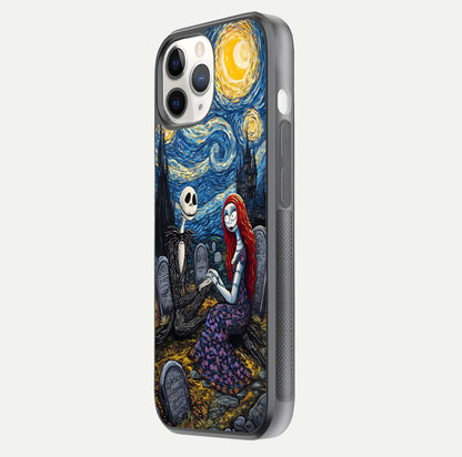 Eternal Night Love Glass Case for iPhone 11 Pro side-angle photo showing edge shine and soft reflection