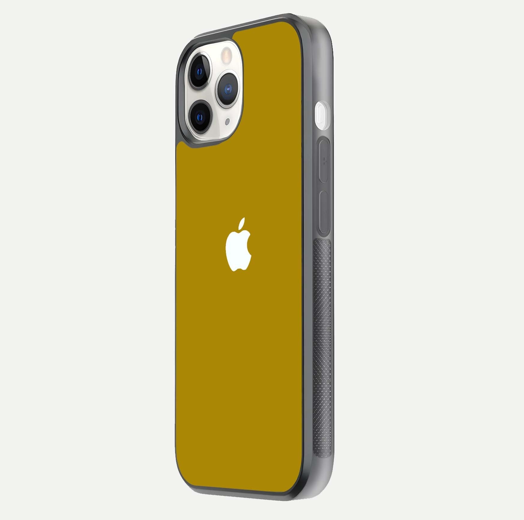 Golden Luxe Aura Glass Case for iPhone 11 Pro side-angle image showing reflection clarity and aura glow