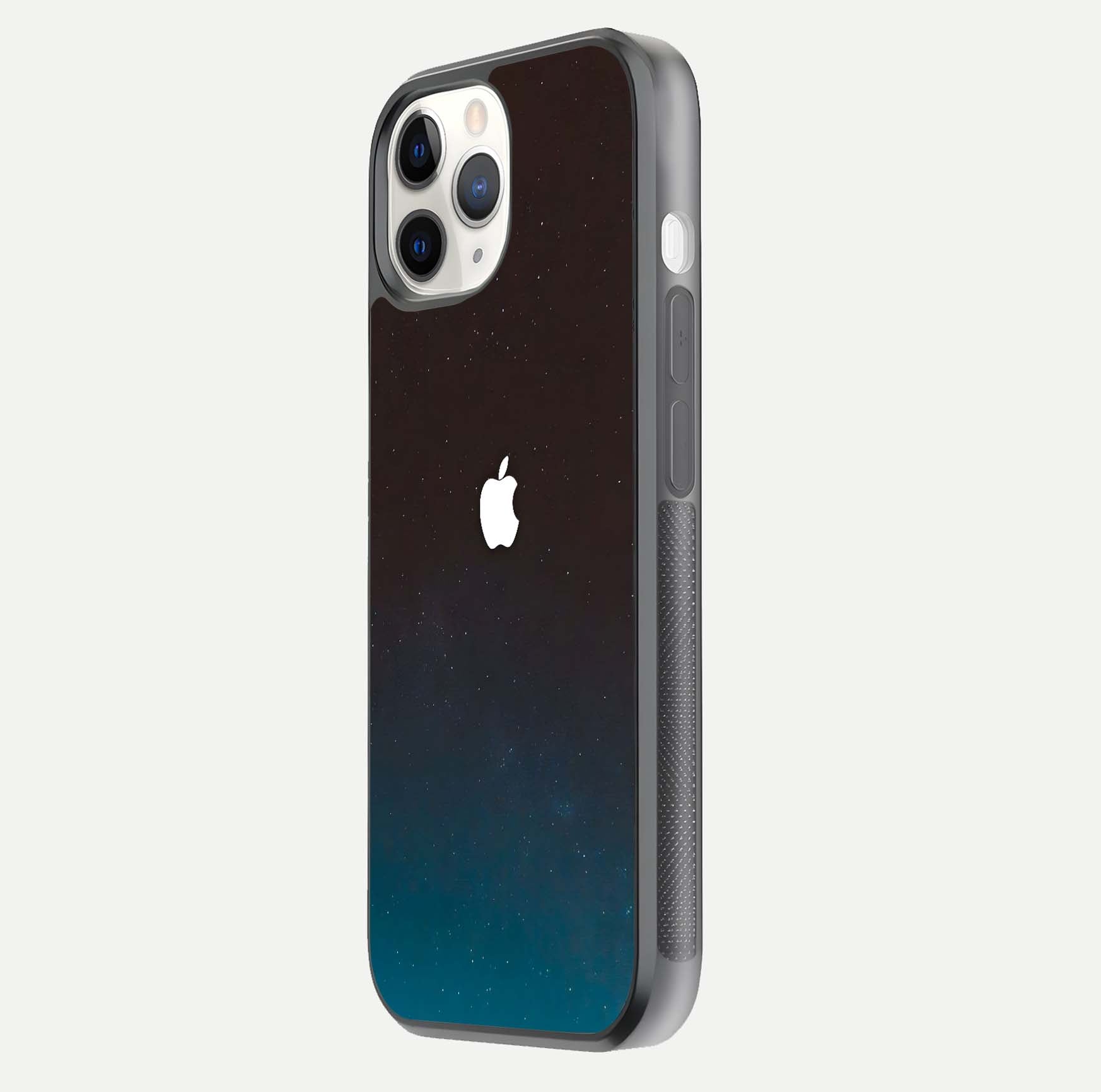 Green Emerald Apple Logo Glass Case for iPhone 11 Pro side-angle image showing reflection polish and rich emerald hue