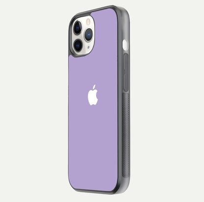 Lavender Soft Minimal Glass Case for iPhone 11 Pro side-angle image showing smooth reflection and minimal look