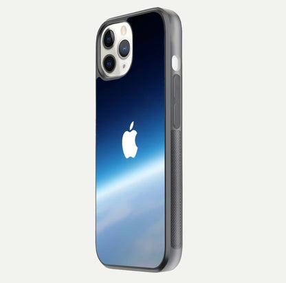 Minimal Apple Sky Glass Case for iPhone 11 Pro side-angle image showing smooth reflection and gentle sky tone