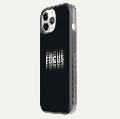 Mono Focus Vision Glass Case for iPhone 11 Pro side-angle image showing smooth reflection and minimal tones