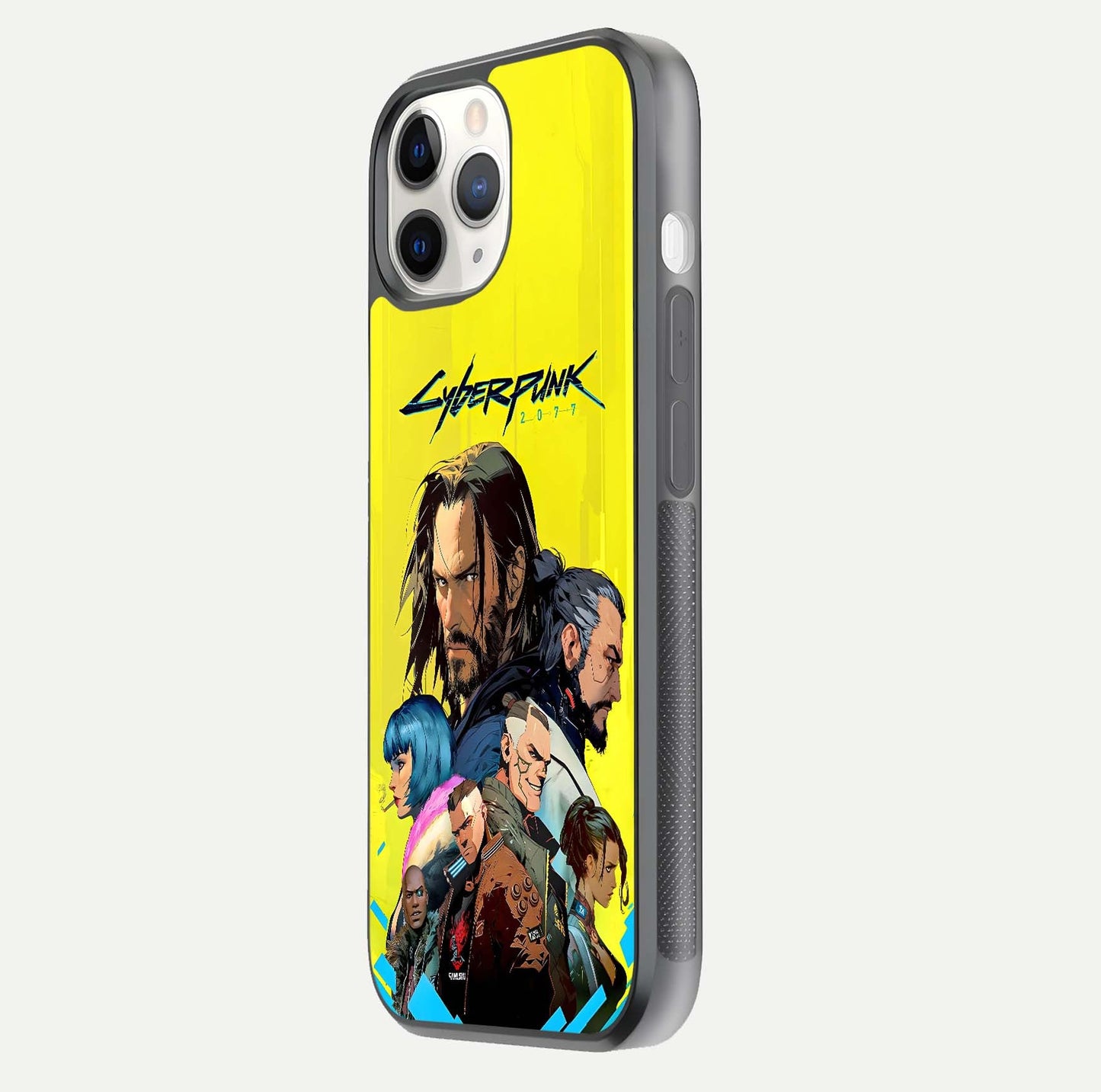Neon Rebel Genesis Glass Case for iPhone 11 Pro side-angle image showing gloss surface and sharp neon tone