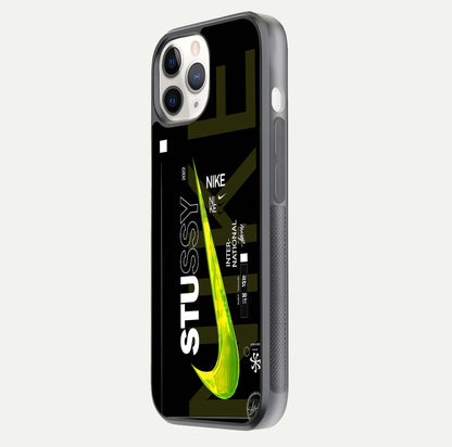 Neon Street Edition Glass Case for iPhone 11 Pro side-angle image showing reflection depth and modern tones