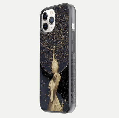 Taylor Swift Girl Glass Case for iPhone 11 Pro side-angle image showing glossy surface and color tone
