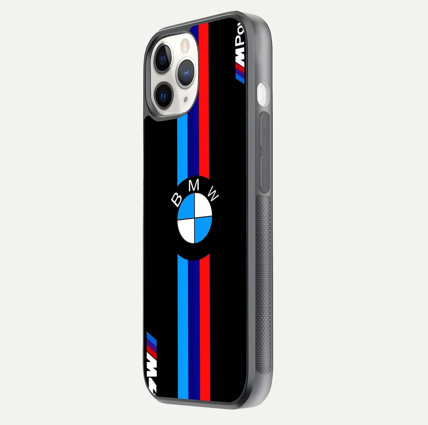 Turbo BMW Beast Glass Case for iPhone 11 Pro side-angle image showing reflection and sleek edge styling