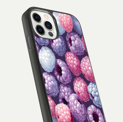 Berry Candy Pop Glass Case for iPhone 11 Pro front-and-back layout showing colorful pattern and sleek protective frame