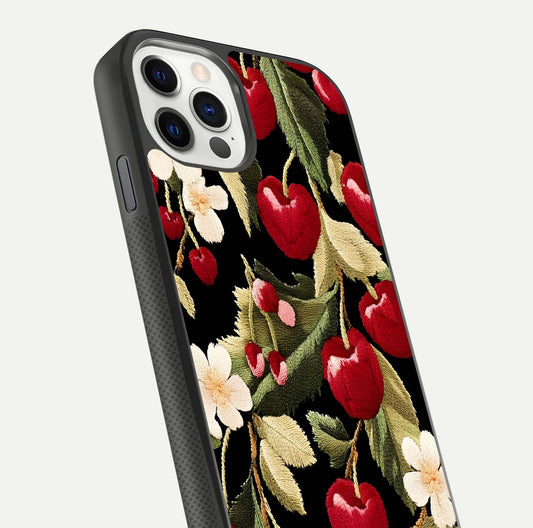 Bloom Thread Art Glass Case for iPhone 11 Pro front-and-back layout showing smooth edges and high-clarity print