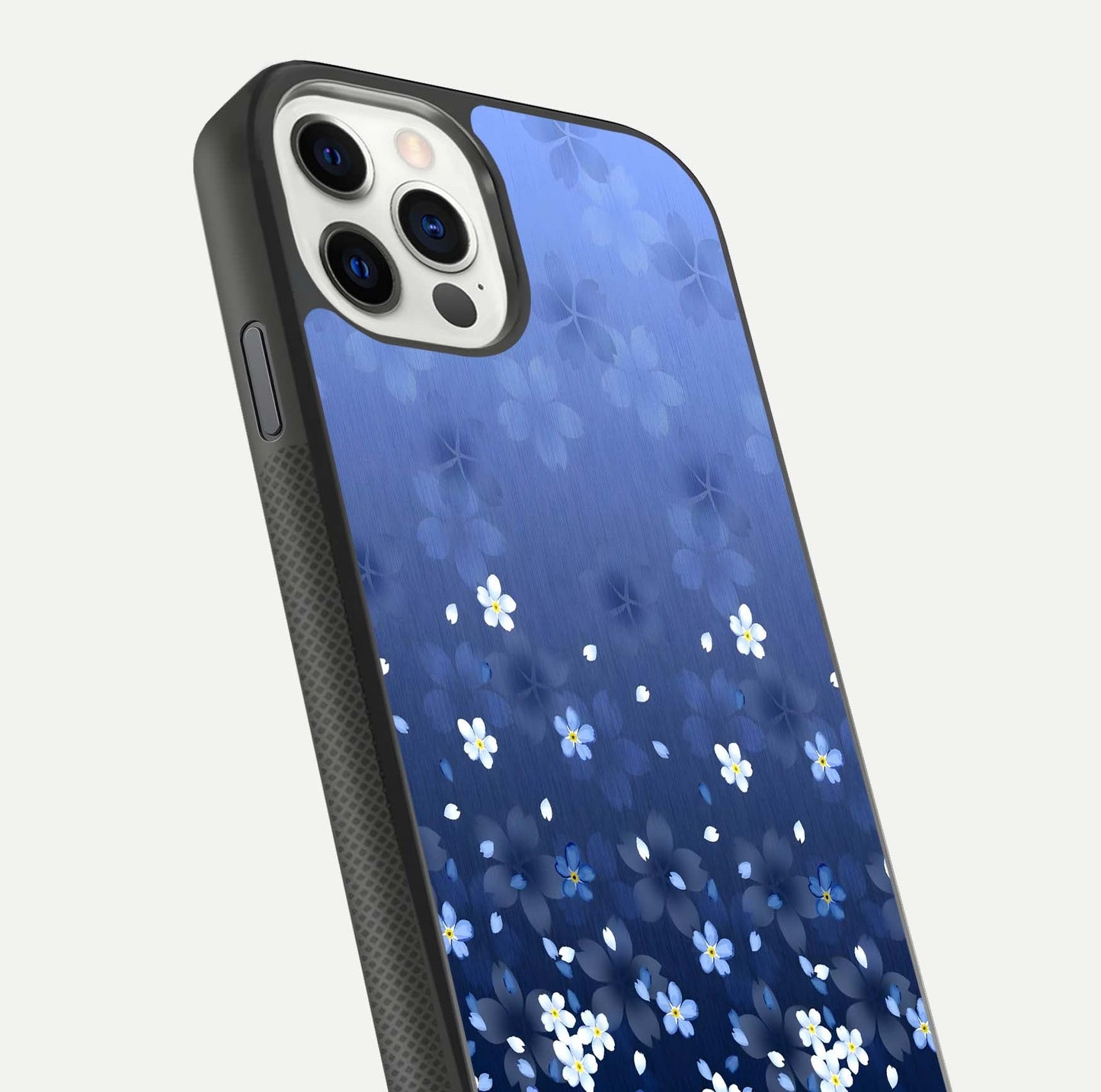 Blue Starry Glass Case for iPhone 11 Pro dual-view layout showing star spread and smooth edge shine