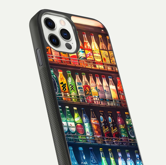 Colorful Soda Bottles Glass Case for iPhone 11 Pro dual-view layout displaying playful tones and gloss clarity
