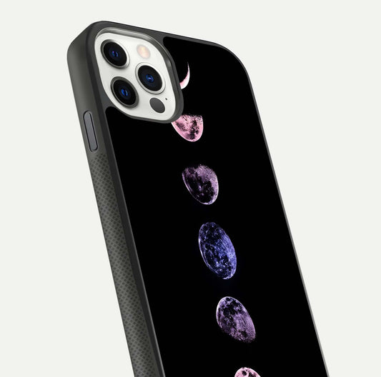 Crimson All Planets Glass Case for iPhone 11 Pro dual-view layout displaying crimson tones and curved edges
