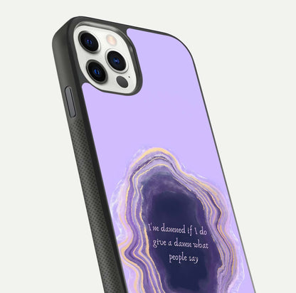 Damned People Quote Glass Case for iPhone 11 Pro dual-view layout displaying modern print and glass clarity