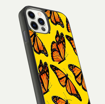 Golden Wing Flight Glass Case for iPhone 11 Pro front and back view layout highlighting graceful lines and curved glass