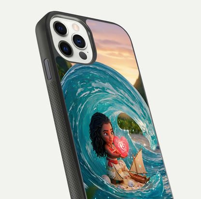 Heart of Ocean Glass Case for iPhone 11 Pro front and back view layout highlighting sea-themed art and curved glass edges