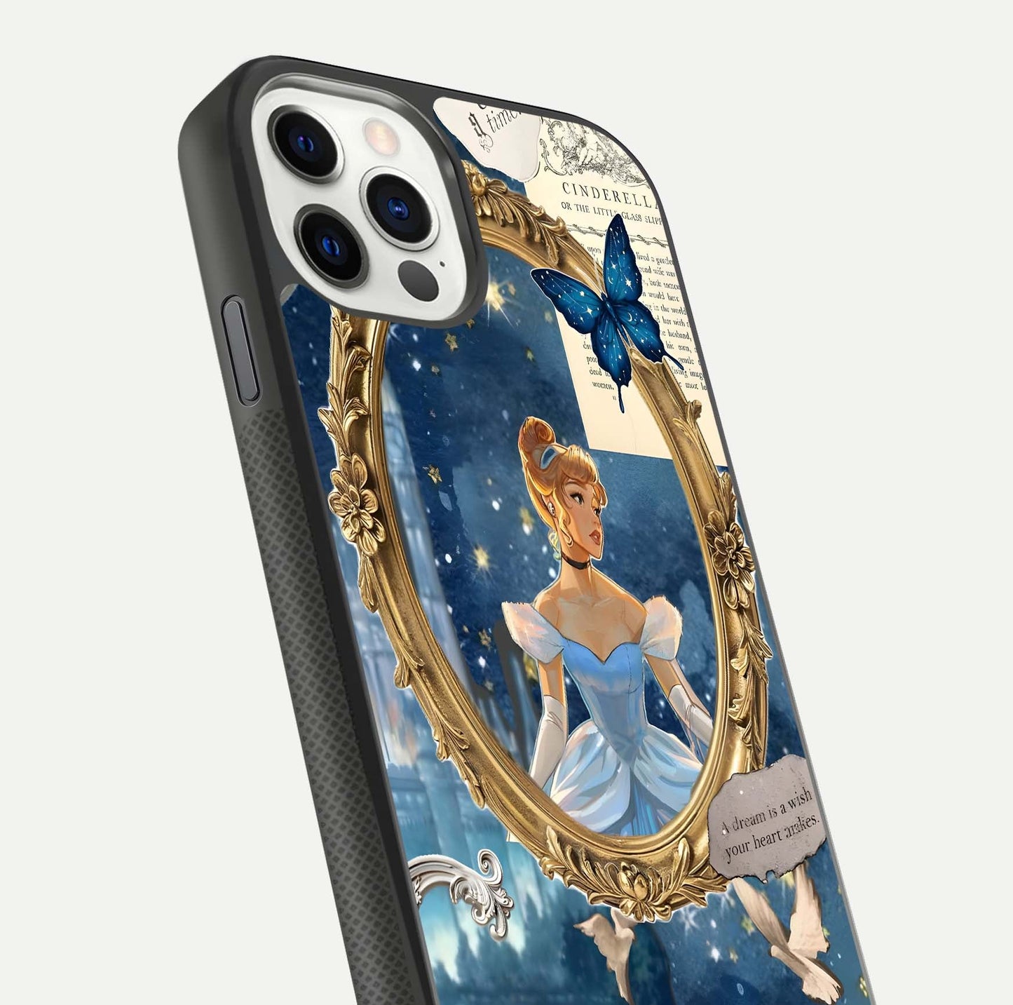 Midnight Queen Glass Case for iPhone 11 Pro front & back layout displaying regal tones and smooth edges