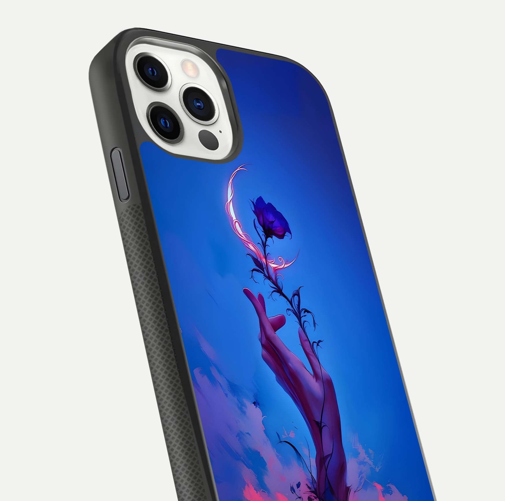 Mystic Hand Glass Case for iPhone 11 Pro front & back layout highlighting mystic design and smooth edges