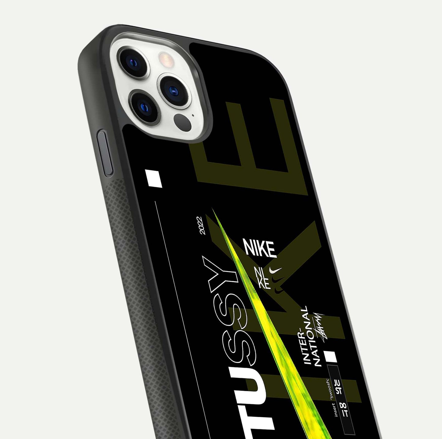 Neon Street Edition Glass Case for iPhone 11 Pro front & back layout highlighting street art vibe and edges