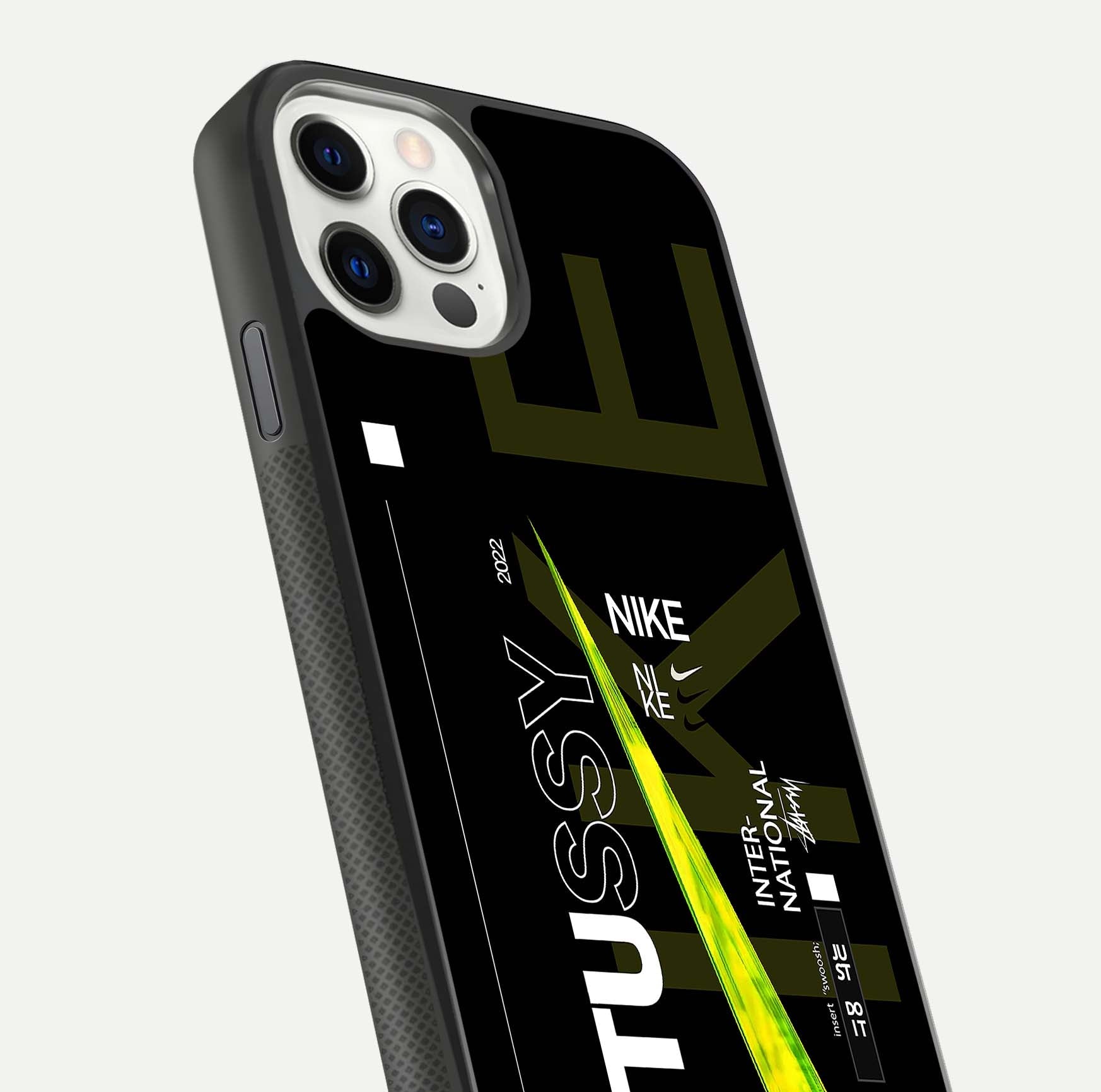 Neon Street Edition Glass Case for iPhone 11 Pro front & back layout highlighting street art vibe and edges