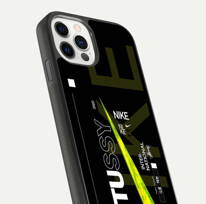 Neon Street Edition Glass Case for iPhone 11 Pro front & back layout highlighting street art vibe and edges