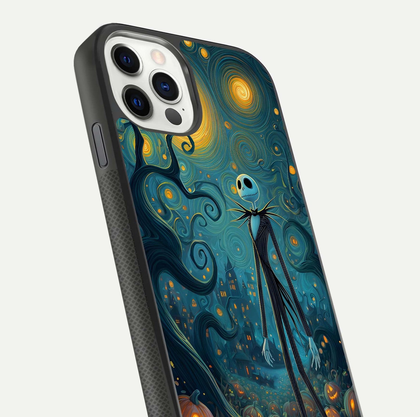 Pumpkin Moonlight Tale Glass Case for iPhone 11 Pro front & back layout showing festive orange tone and edges