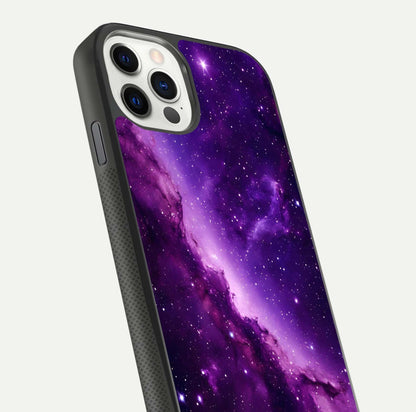 Purple Shade Sky Glass Case for iPhone 11 Pro front & back layout showing HD tones and clean glass edges