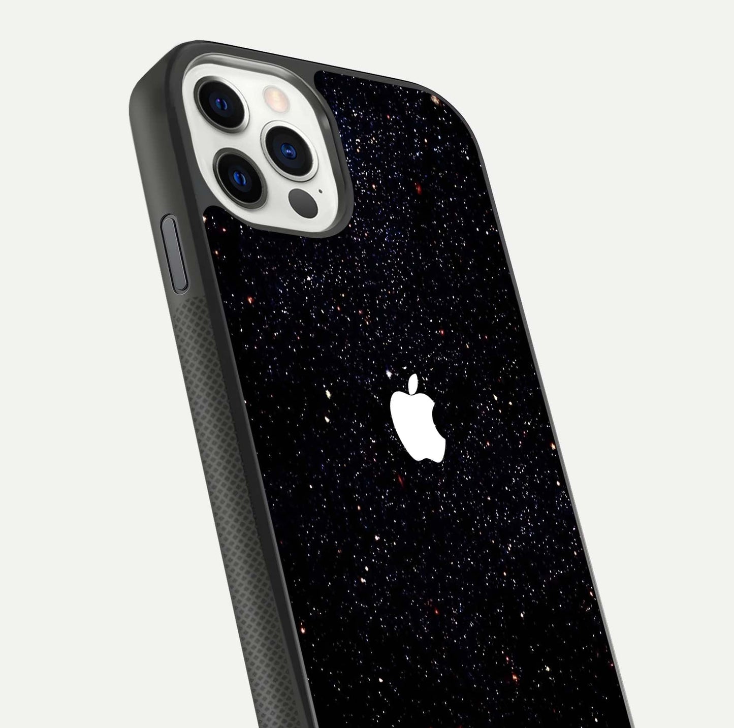 Starry Apple Galaxy Glass Case for iPhone 11 Pro front & back layout showing cosmic tones and sleek edge