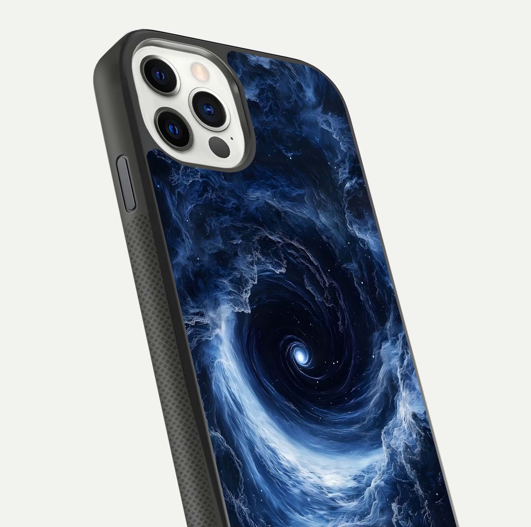 Stunning Galaxy Glass Case for iPhone 11 Pro front & back layout showing deep cosmic hues and clean edges