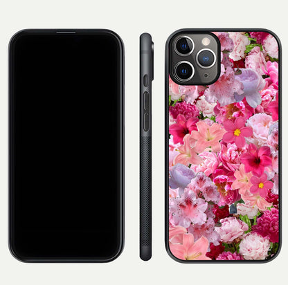 Bloom Crush Fantasy Glass Case for iPhone 11 Pro Max close-up image showing color gradient and petal detailing