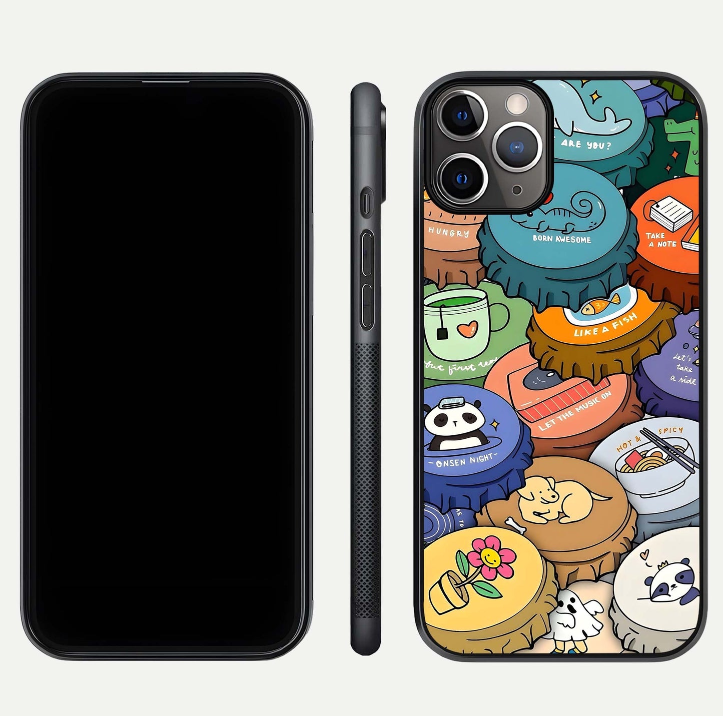 Coins Patterns Glass Case for iPhone 11 Pro Max close-up highlighting gold coin texture and reflection detail