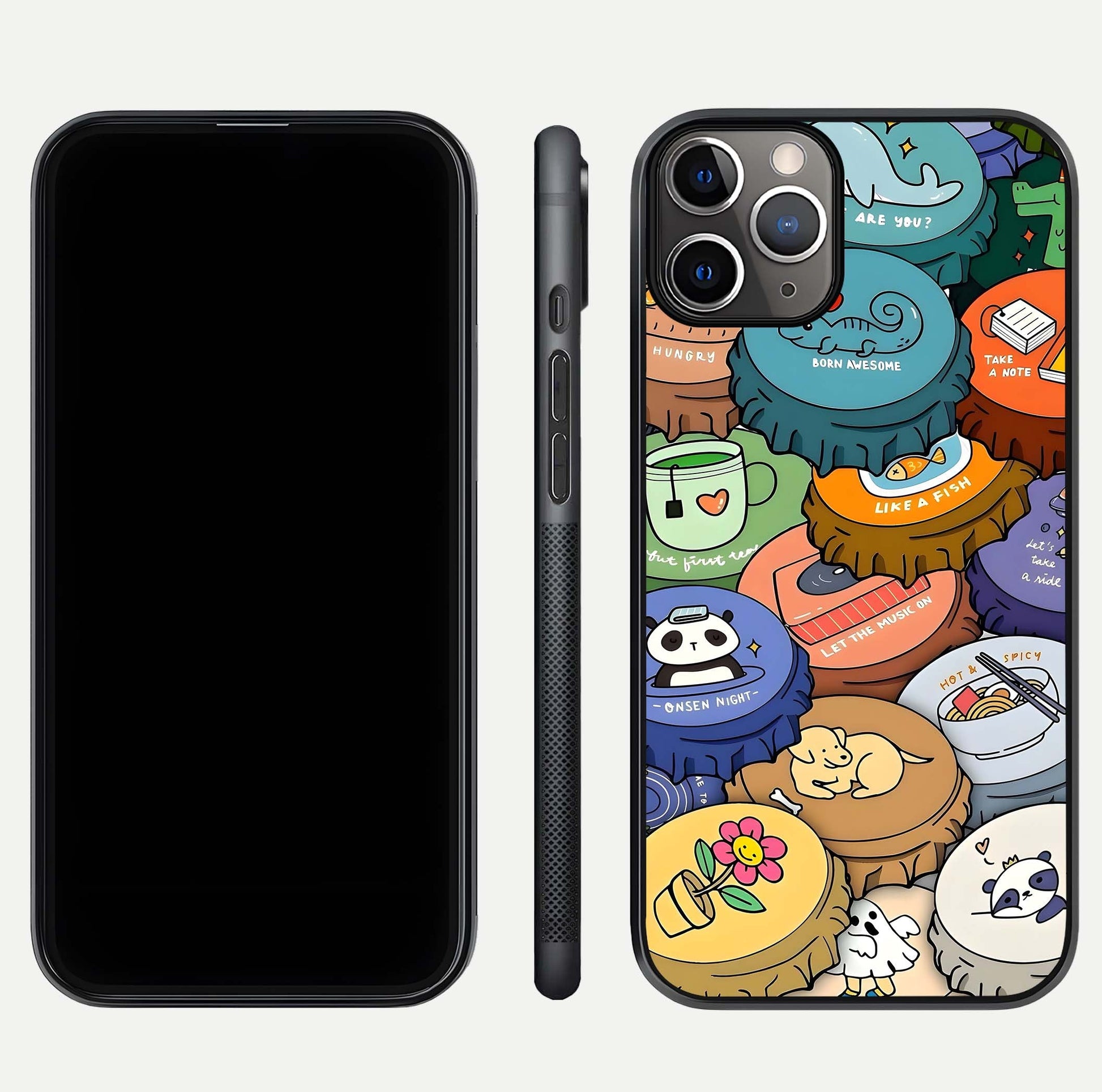 Coins Patterns Glass Case for iPhone 11 Pro Max close-up highlighting gold coin texture and reflection detail