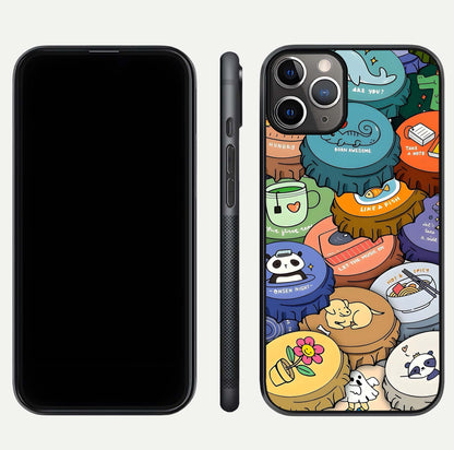 Coins Patterns Glass Case for iPhone 11 Pro Max close-up highlighting gold coin texture and reflection detail