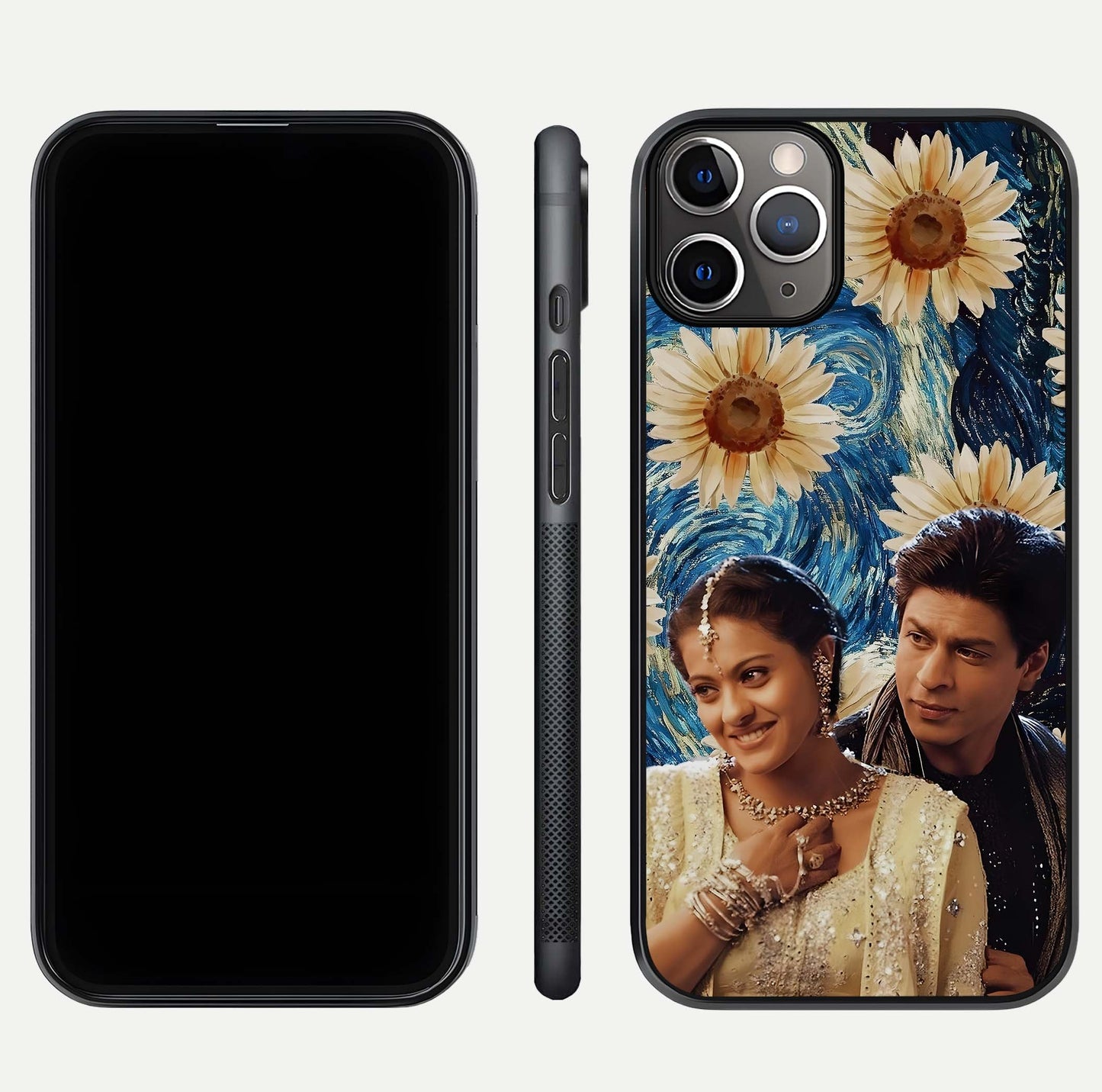 Eternal Love Story Glass Case for iPhone 11 Pro Max close-up highlighting couple detail and light reflection
