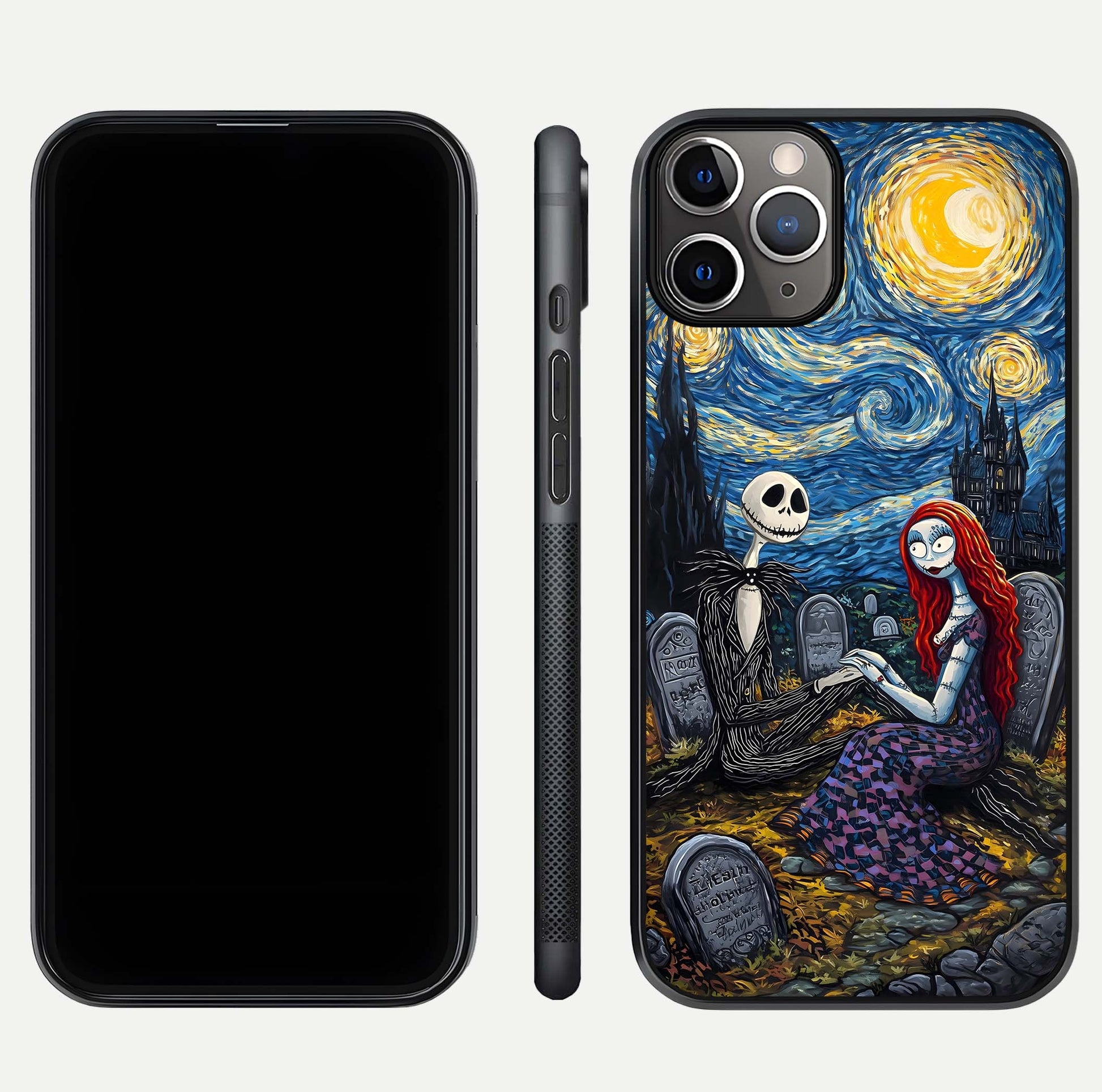 Eternal Night Love Glass Case for iPhone 11 Pro Max close-up highlighting stars and reflection glow