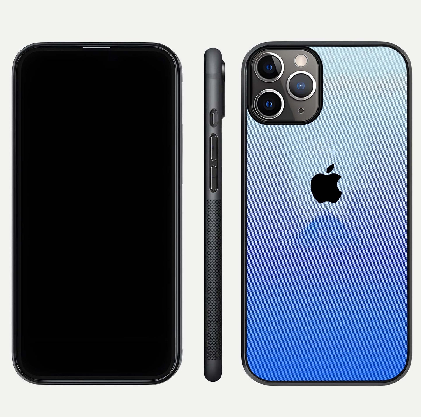 Gradient Apple Vibe Glass Case for iPhone 11 Pro Max close-up angled shot showing color transition and reflection brightness