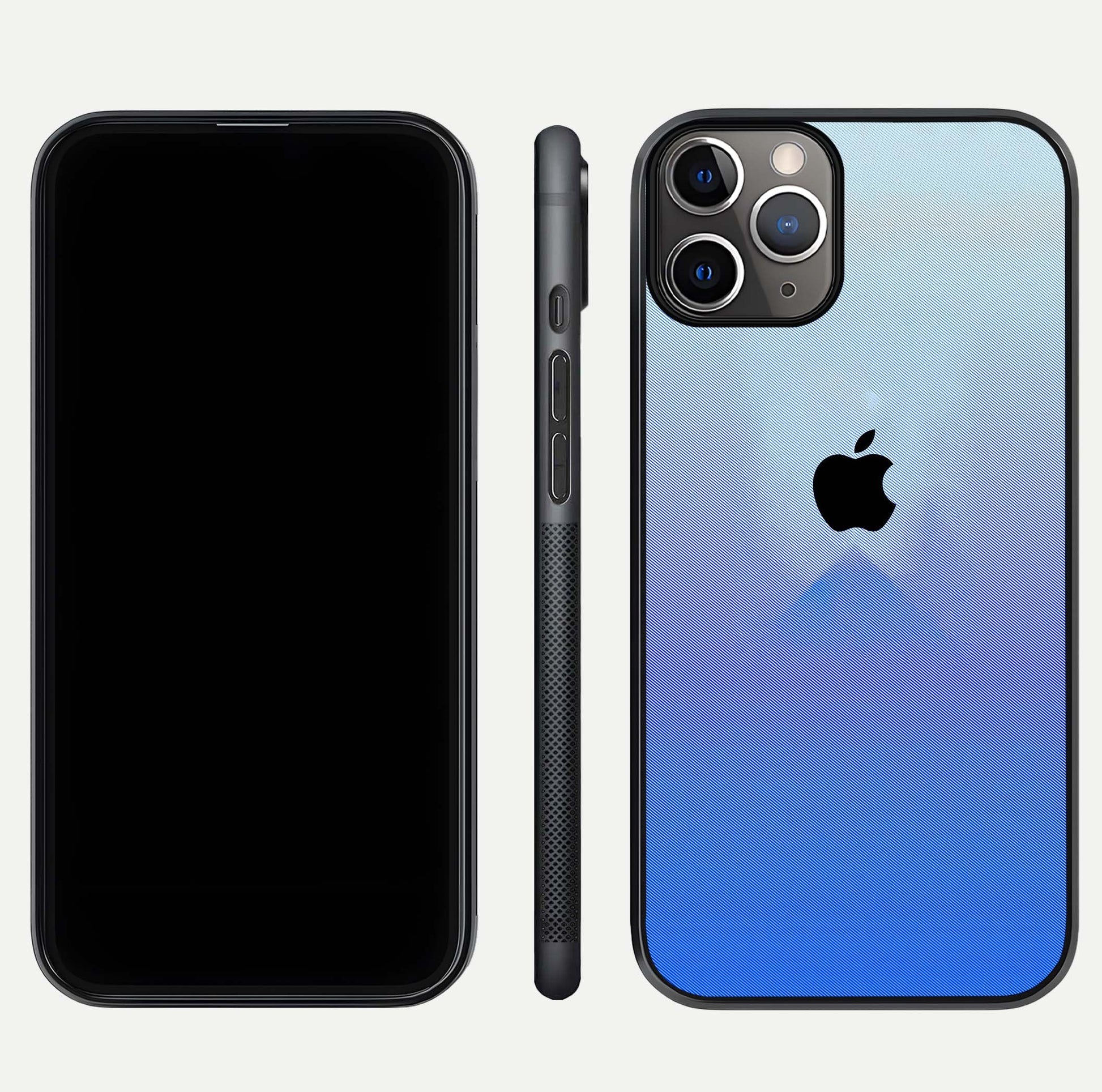 Gradient Apple Vibe Glass Case for iPhone 11 Pro Max close-up angled shot showing color transition and reflection brightness