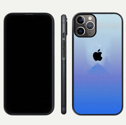 Gradient Apple Vibe Glass Case for iPhone 11 Pro Max close-up angled shot showing color transition and reflection brightness