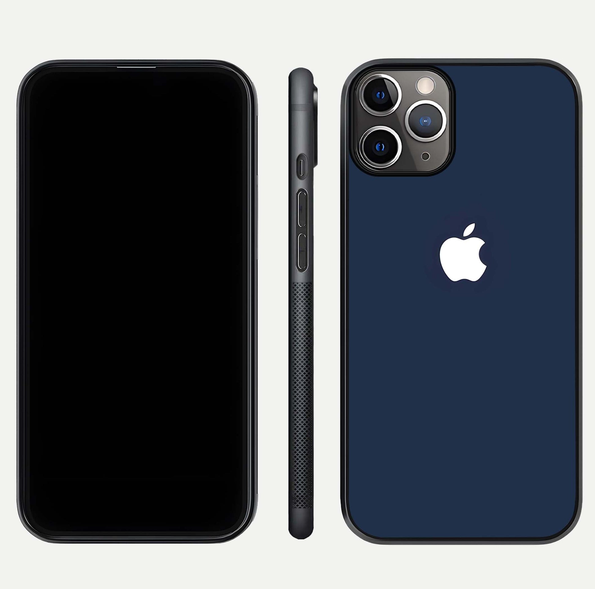 Minimal Apple Night Glass Case for iPhone 11 Pro Max close-up angled shot showing clean reflection and soft tone