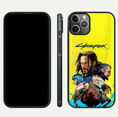 Neon Rebel Genesis Glass Case for iPhone 11 Pro Max close-up angled shot showing neon lines and HD reflection