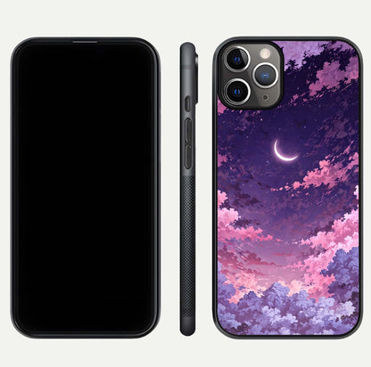 Sky Drift Clouds Glass Case for iPhone 11 Pro Max close-up angled shot highlighting cloud texture and reflection