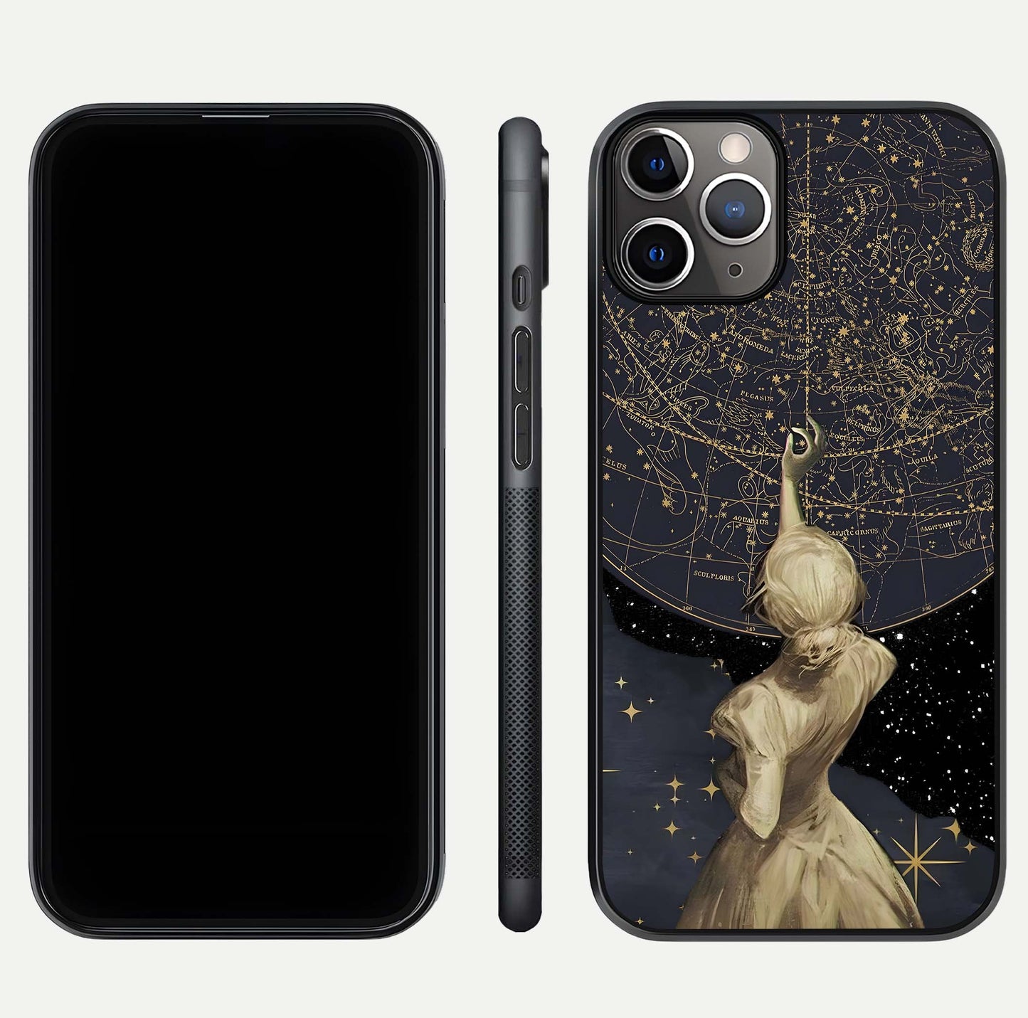 Taylor Swift Girl Glass Case for iPhone 11 Pro Max close-up angled shot highlighting texture and HD reflection
