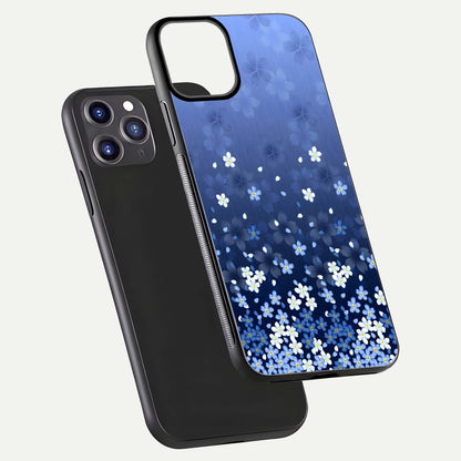 Blue Starry Glass Case for iPhone 11 Pro Max dual-view layout showing star spread and smooth edge shine