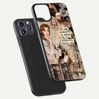 Bookish Dream World Glass Case for iPhone 11 Pro Max dual-view layout displaying colorful fantasy print and edge finish